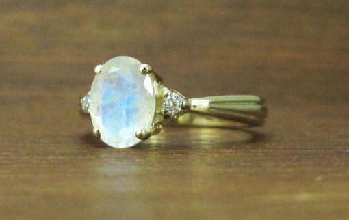 Moonstone Antique Engagement Ring, Antique Gold Ring