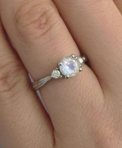 Moonstone Antique Engagement Ring, Antique Moonstone Ring