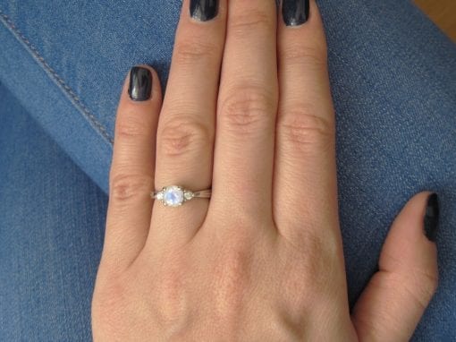 Moonstone Antique Engagement Ring, Antique Moonstone Ring