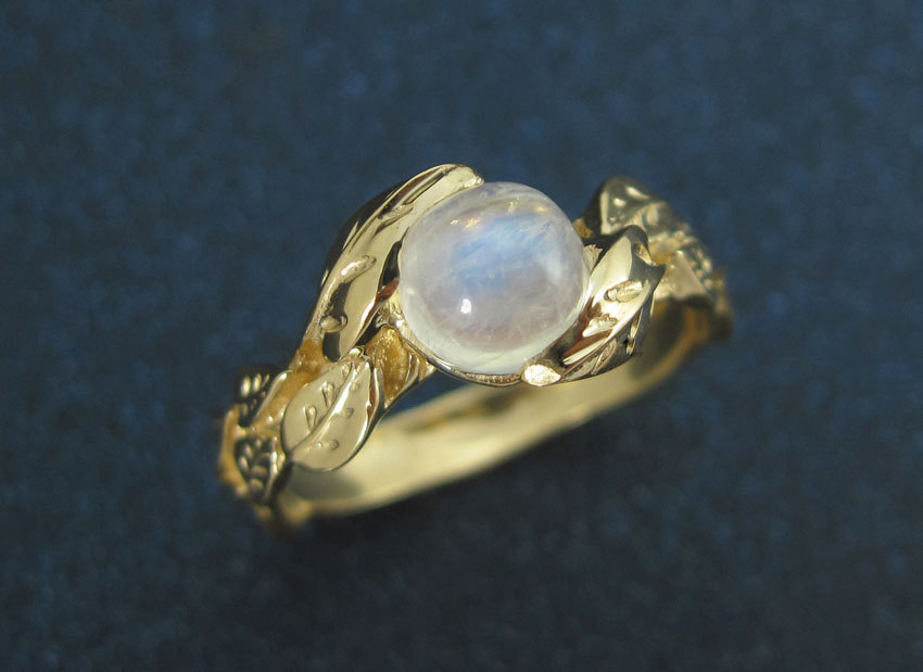 Moonstone cabochon Ring, Unique Engagement Ring | Benati