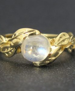 Moonstone cabochon Ring, Unique Engagement Ring