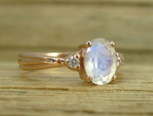 Moonstone Engagement Ring, Antique Gold Ring