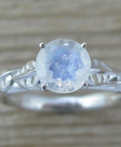 Moonstone Engagement Ring, Leaf Engagement Ring