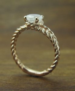 Moonstone Engagement Ring, Moonstone Rose Gold Engagement Ring