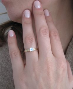 Moonstone Vintage Style Engagement Ring, Antique Moonstone Ring