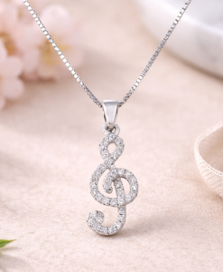 G clef Diamond Pendant, Treble Clef Diamond Pendant