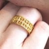 My Italiano gold ring with diamonds - open detailed metal work, Gold wedding ring diamond setted