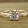 Natural Engagement Ring, Rose gold Bark Engagement Ring