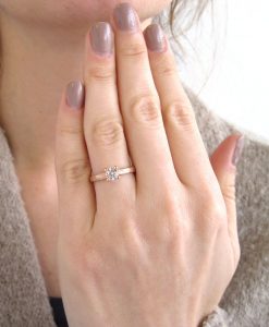 Natural Engagement Ring, Rose gold Bark Engagement Ring