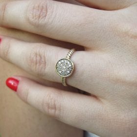 On sale - Diamond Disk With Twisted Rope Band, Twisted Rope Knot Diamond Ring
