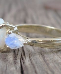Opal Engagement Ring, Moonstone Engagement Ring