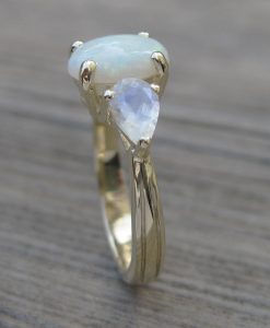 Opal Engagement Ring, Moonstone Engagement Ring