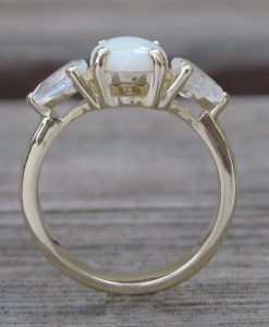 Opal Engagement Ring, Moonstone Engagement Ring