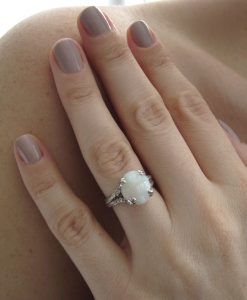 Opal Leaf Engagement Ring, Opal Leaves Engagement Ring