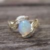 Opal Leaves Ring, Opal Engagement Ring