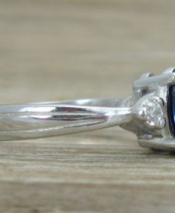Oval Sapphire Antique Engagement Ring, Antique Gold Ring