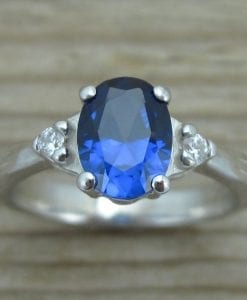 Oval Sapphire Antique Engagement Ring, Antique Gold Ring