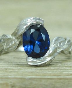 Oval Sapphire Engagement Ring, Oval Engagement Ring