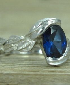 Oval Sapphire Engagement Ring, Oval Engagement Ring