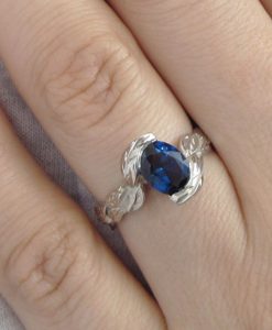 Oval Sapphire Engagement Ring, Oval Engagement Ring