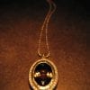 Oval smoky quartz pendant pave set in sterling silver, silver smokey quartz necklace in silver