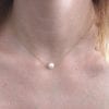Pearl with gold necklace, Single pearl gold necklace