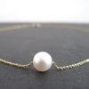 Pearl with gold necklace, Single pearl gold necklace