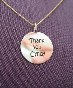 Personalized Gold Pendant With Engraving, Round Personalized Gold Charm With Any Engraving In 14k Solid Gold