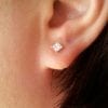 Princess Cut Diamond Gold Stud Earrings, Diamond Stud Earrings