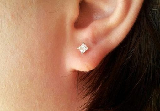 18ct White Gold Diamond Princess Cut Stud Earrings  0125126  Beaverbrooks  the Jewellers