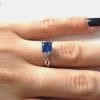 Princess cut sapphire infinity engagement ring, Infinity sapphire engagement ring