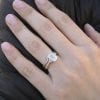 Rainbow Moonstone Ring Set, Antique Moonstone Engagement Ring Set