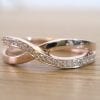 Rose Gold Diamond Knot Ring, Infinity Knot Ring