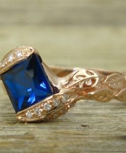 Rose Gold Engagement Ring, Unique Engagement Ring