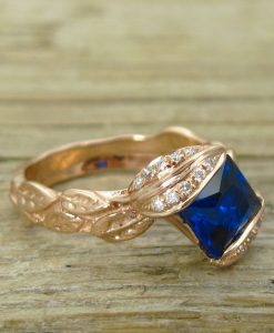 Rose Gold Engagement Ring, Unique Engagement Ring