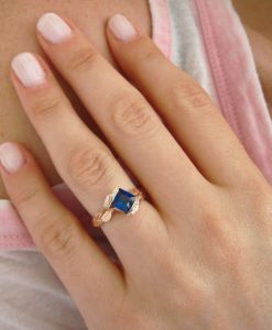 Rose Gold Engagement Ring, Unique Engagement Ring