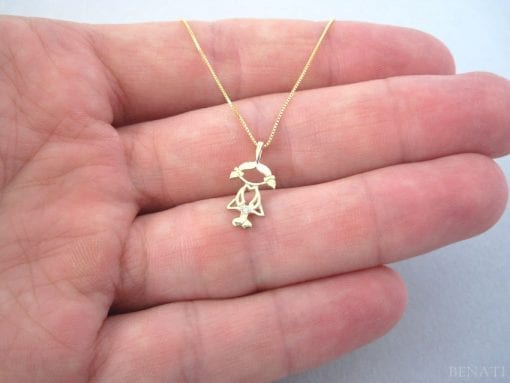 Rose Gold Girl Baby pendant, Rose Gold Child Necklace