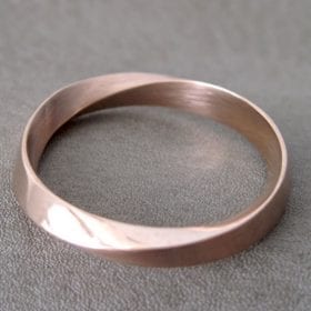 Rose Gold Mens Wedding Band, Unisex Mobius Wedding Ring