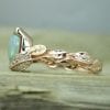 Rose Gold Opal Engagement Ring, Rose Gold Leaf Engagement Ring With Opal