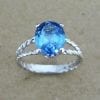 Rose Gold Ring, Blue topaz engagement ring