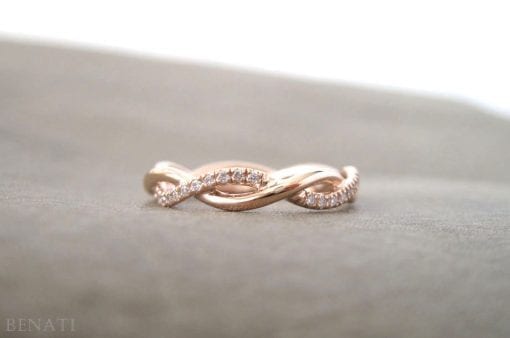 Rose Gold Wedding Ring, Diamond Infinity Wedding Ring