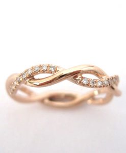 Rose Gold Wedding Ring, Diamond Infinity Wedding Ring