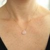 Rose Quartz Pear Cut Gold Necklace, Rose Quartz Necklace