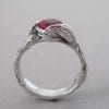 Ruby Leaf Ring, Ruby And Diamond Leaf Engagement Ring