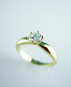 SALE - Elegant Engagement Ring - Solid 14k Gold With Round Diamond - Modern Engagement Ring - New Engagement Ring - Diamond Ring White Gold