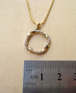 Sale - Infinity mobius pendant - 14k yellow gold & natural diamonds - new infinity knot pendant - loop - 0.42 carat