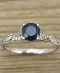 Sapphire Engagement Ring, Leaves Engagement Ring