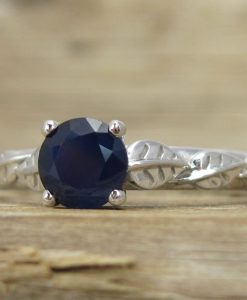 Sapphire Engagement Ring, Leaves Engagement Ring