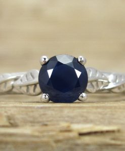 Sapphire Engagement Ring, Leaves Engagement Ring