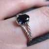 Sapphire Engagement Ring, Oval Sapphire Braided Rope Engagement Ring